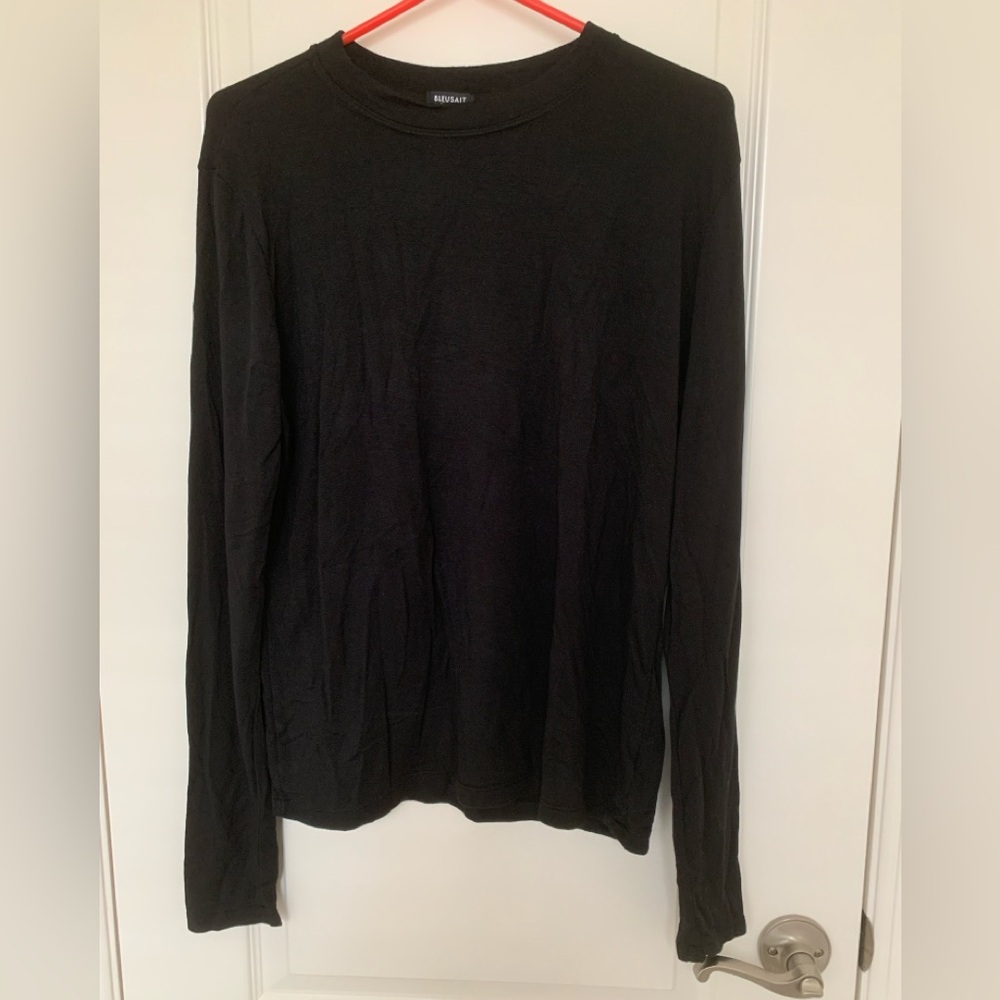 EUC Bleusalt Black Long Sleeve Top Luxe Sustainable Basic | Size 3 US size 10-12